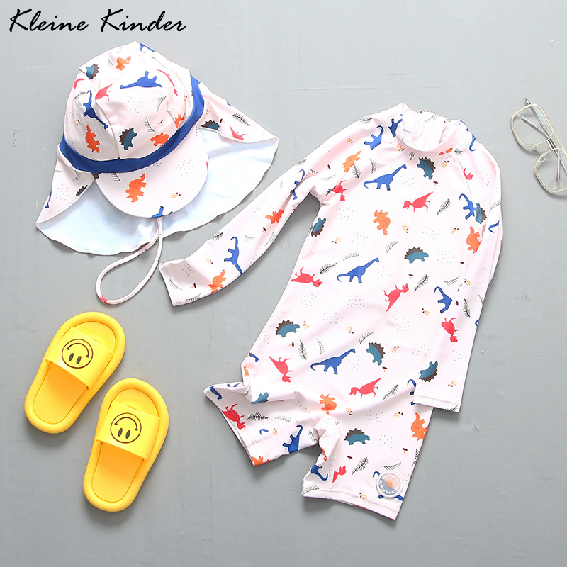 Baby Swimwear Uv - Mayo Çocuklar Tek Parça Dinozor Baskı
