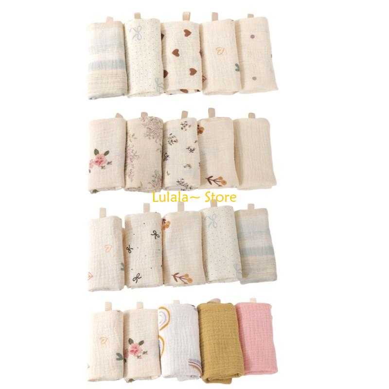 Printed Bibs Pack - Y4QA 5 Paket Yumuşak Bebek Keseleri