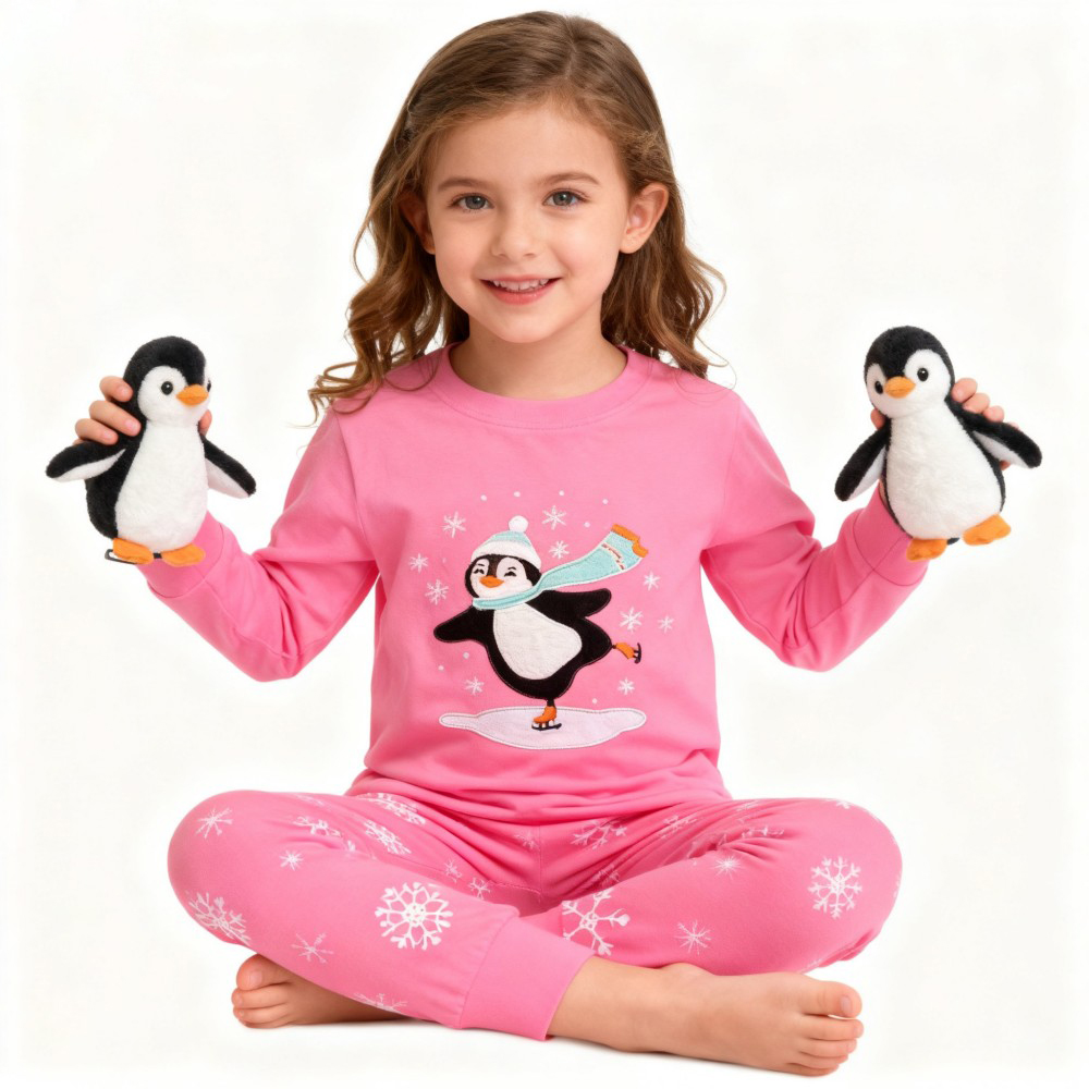 Baby Sleep Suit - 100 Pamuk Kız Noel Pijama Setleri