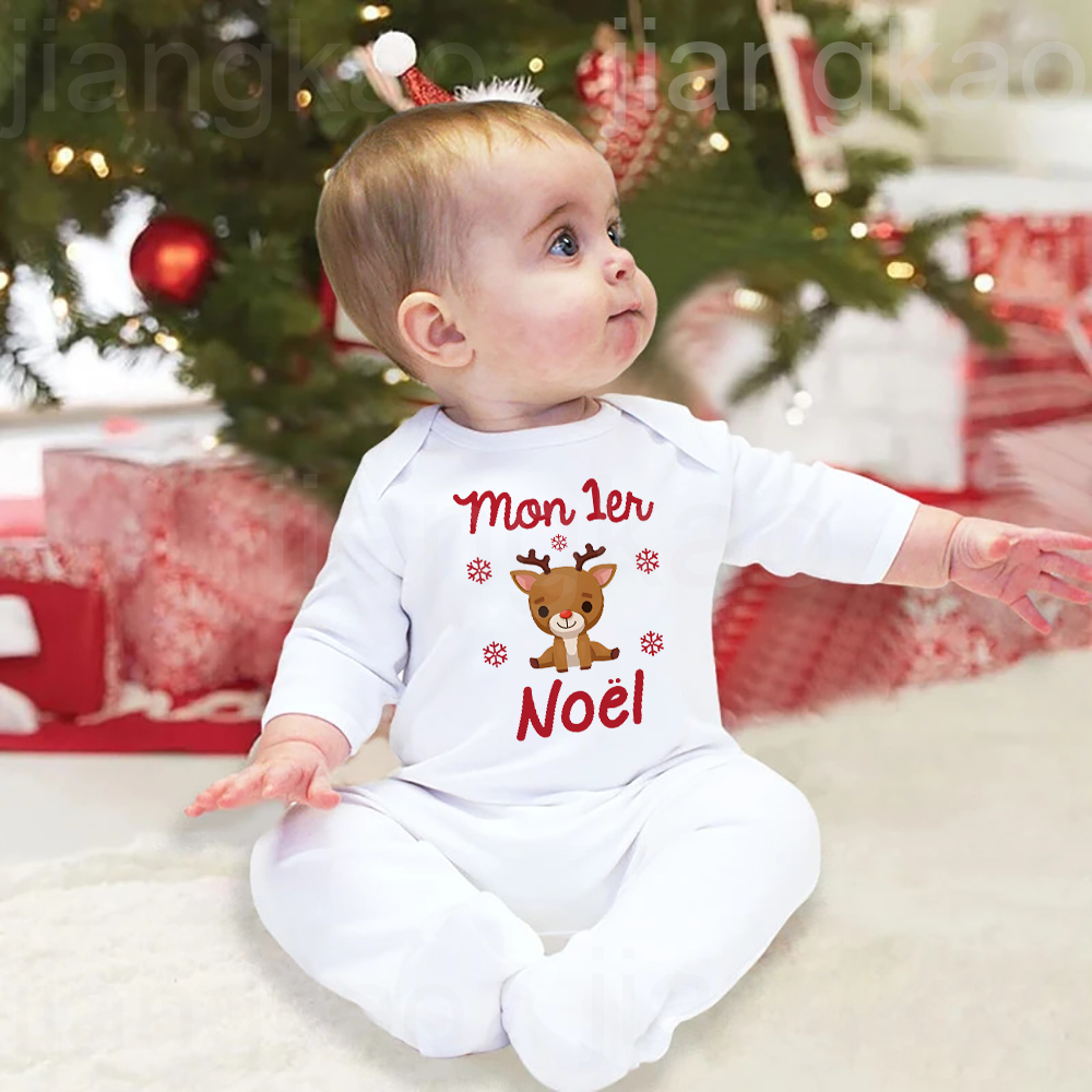 Baby Sleep Suit - Benim 1st noel fransız baskılı bebek