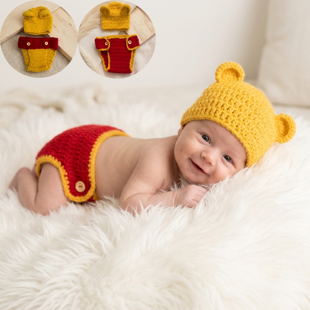 Baby Clothing Products - 2 Adet Yenidoğan Tığ Işi Ayı