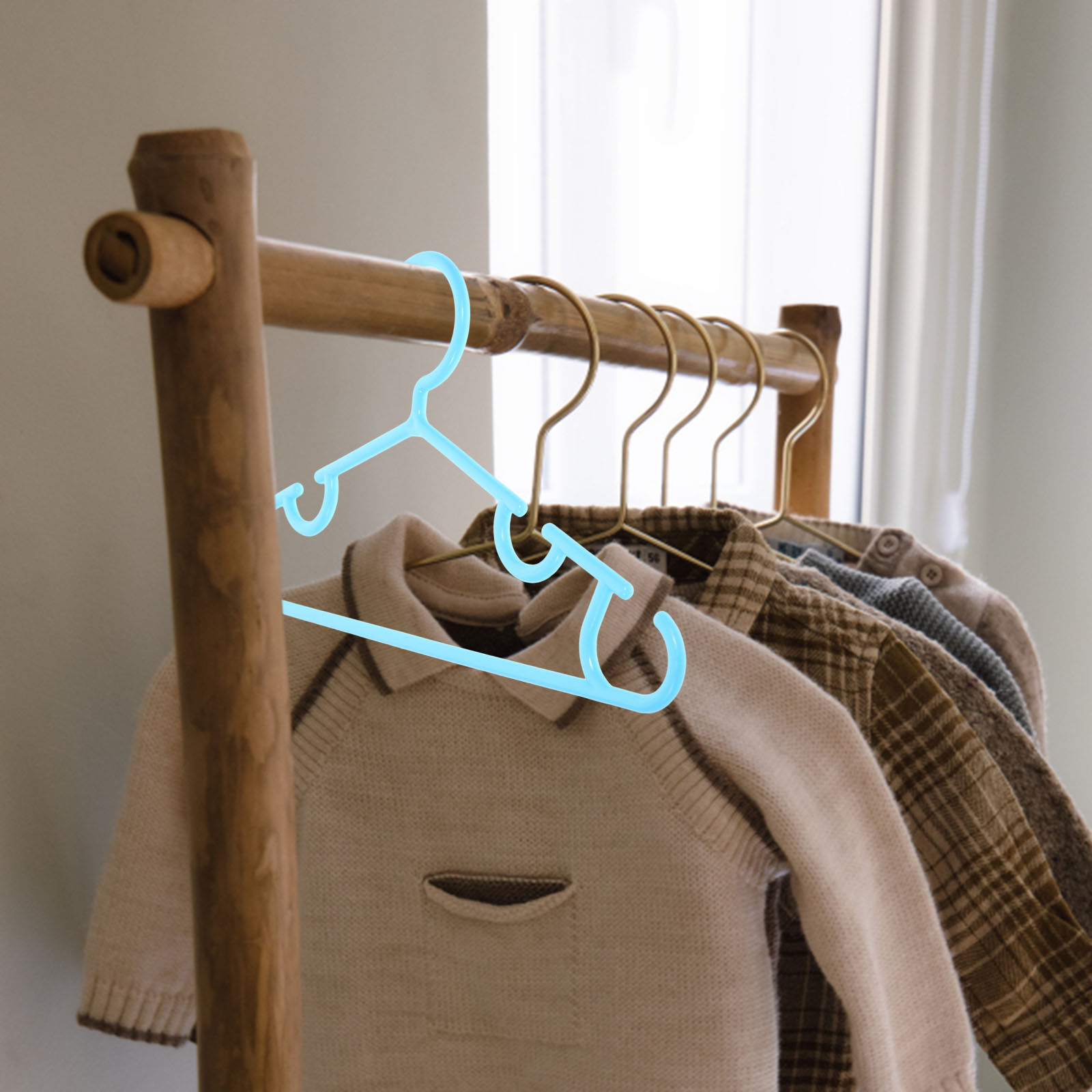 Baby Clothing Hangers - 10 Adet Plastik Kaymaz Bebek Askıları