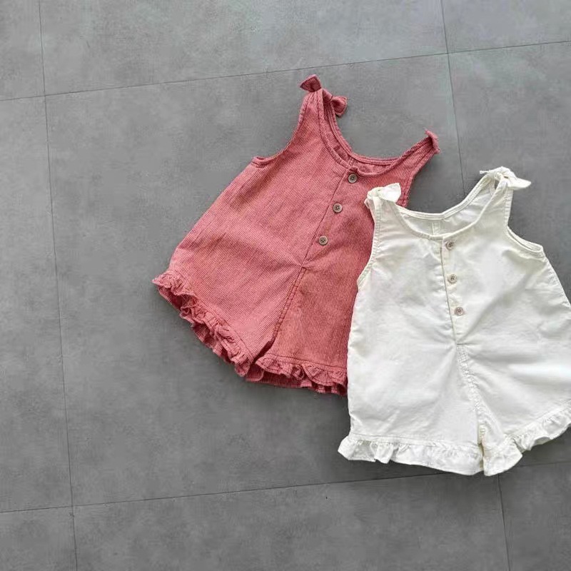 Baby Clothing Us - HY2831 Kız Çocuk Yazlık Tulumu, Önlük